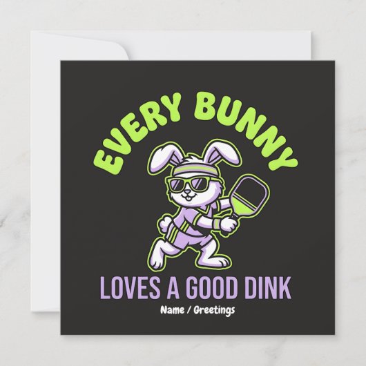 Funny Easter Pickleball Every Bunny Loves a Dink 招待状 (正面)