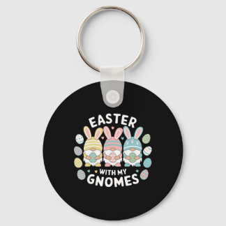 Funny Easter With My Gnomies Happy Easter Gnome Ra キーホルダー