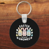 Funny Easter With My Gnomies Happy Easter Gnome Ra キーホルダー (正面)