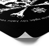 Funny Eastern Orthodox Cross Skull Ic Xc Nika Jesu ポスター (角)