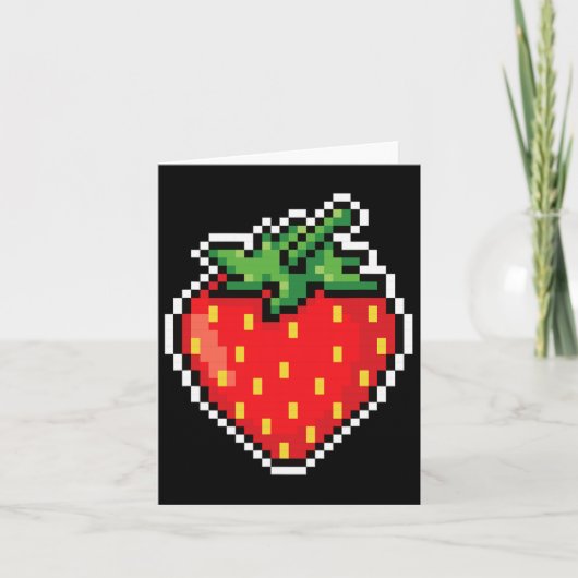 Funny Easy Halloween Costume Pixel Strawberry 80s  カード (正面)
