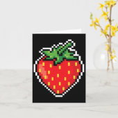 Funny Easy Halloween Costume Pixel Strawberry 80s  カード (黄色い花)
