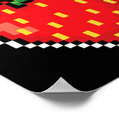 Funny Easy Halloween Costume Pixel Strawberry 80s  ポスター (角)