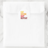 Funny Eat Drink Nap Repeat ラウンドシール (バッグ)