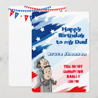 Funny Editable Card for Dad's Birthday 招待状