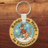 Funny Edmonton Kangaroo Hockey キーホルダー (正面)