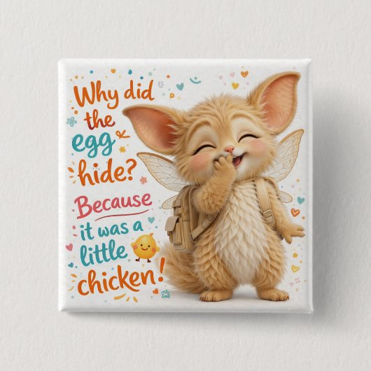 Funny Egg Dad Joke 缶バッジ (正面)