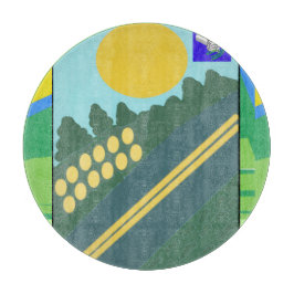 Funny Eggs Crossing the Road カッティングボード