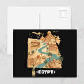 Funny Egypt Map Egyptian Vibes ポストカード (正面/裏面)
