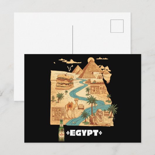 Funny Egypt Map Egyptian Vibes ポストカード (正面/裏面)