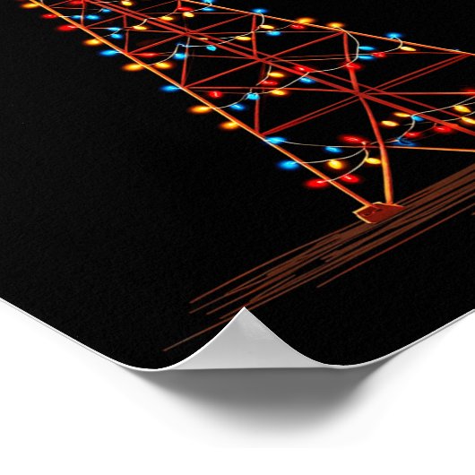 Funny Electric Pylon Christmas Graphics Lights Lov ポスター (角)