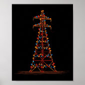 Funny Electric Pylon Christmas Graphics Lights Lov ポスター (正面)