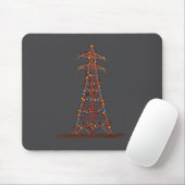 Funny Electric Pylon Christmas Graphics Lights Lov マウスパッド (マウス)
