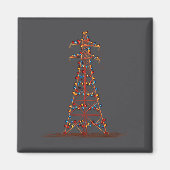 Funny Electric Pylon Christmas Graphics Lights Lov マグネット (正面)