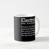 Funny Electrician Definition Electric Cable コーヒーマグカップ (正面右)