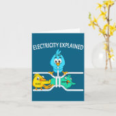 Funny Electrician For Men Women Electricity Engine カード (黄色い花)