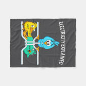 Funny Electrician For Men Women Electricity Engine フリースブランケット (正面(横))