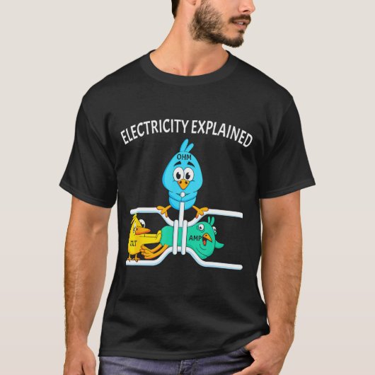 Funny Electrician For Men Women Electricity Engine Tシャツ (正面)