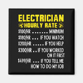 Funny Electrician Hourly Rate Pricing Chart マグネット (正面)