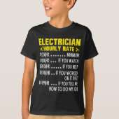 Funny Electrician Hourly Rate Pricing Chart  Tシャツ (正面)