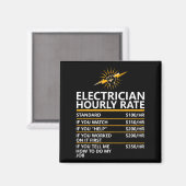 Funny Electrician Hourly Rate Table Humor Gift マグネット (正面/裏面)