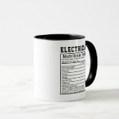 Funny Electrician Nutrition Facts Electrical Gift マグカップ (正面右)