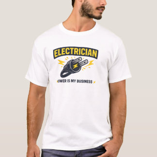 Funny Electrician Powered by Busyness T-Shirt Tシャツ