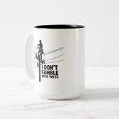 Funny Electrician Silhouette ツートーンマグカップ (正面左)