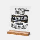 Funny Electrician Vintage Engraving Quote Design アクリルサイン (傾斜)