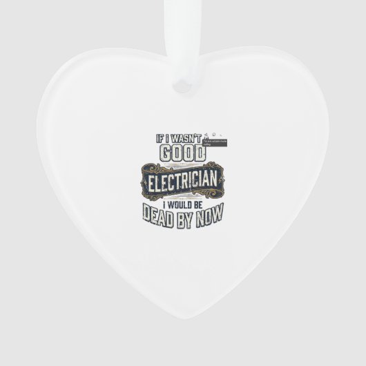 Funny Electrician Vintage Engraving Quote Design オーナメント (正面)