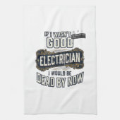 Funny Electrician Vintage Engraving Quote Design キッチンタオル (縦)