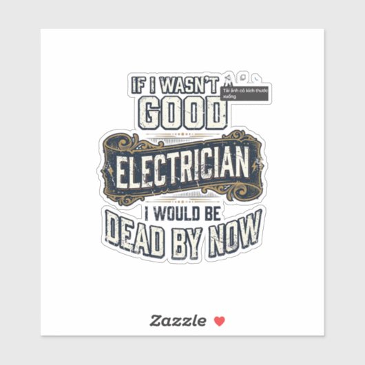Funny Electrician Vintage Engraving Quote Design シール (シート)