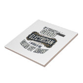 Funny Electrician Vintage Engraving Quote Design タイル (側面)