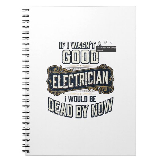 Funny Electrician Vintage Engraving Quote Design ノートブック (正面)