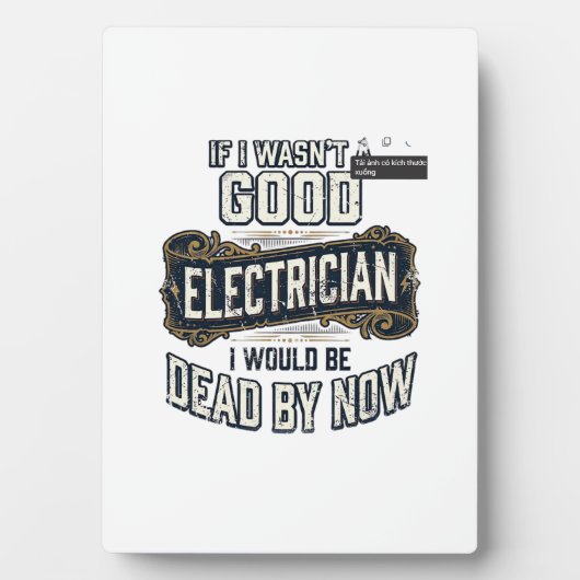 Funny Electrician Vintage Engraving Quote Design フォトプラーク (正面)