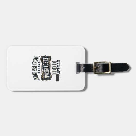 Funny Electrician Vintage Engraving Quote Design ラゲッジタグ (正面横)