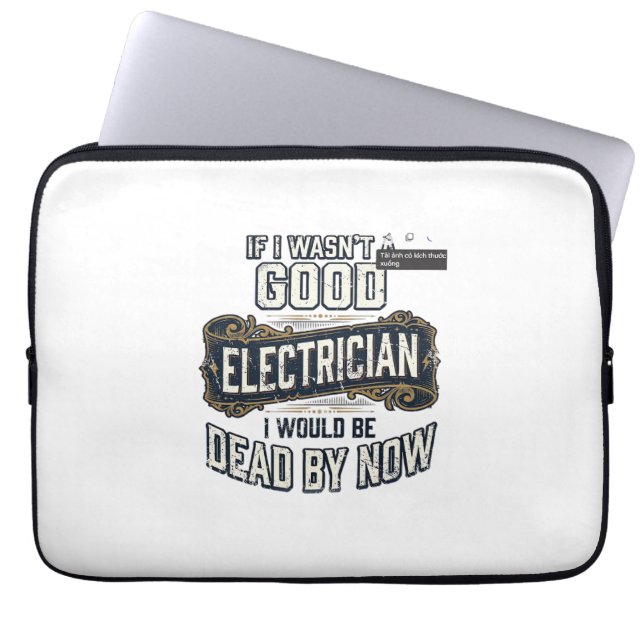 Funny Electrician Vintage Engraving Quote Design ラップトップスリーブ (正面)