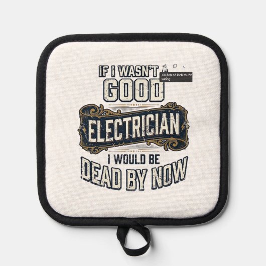 Funny Electrician Vintage Engraving Quote Design 鍋敷き (正面)