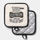 Funny Electrician Vintage Engraving Quote Design 鍋敷き (正面/裏面)