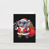 Funny Elephant Christmas Santa Outfit Xmas Boys Gi カード (正面)