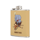 Funny Elephant Emergency Booze Cowboy Cartoon フラスク (左)