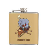 Funny Elephant Emergency Booze Cowboy Cartoon フラスク (正面)