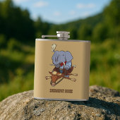 Funny Elephant Emergency Booze Cowboy Cartoon フラスク