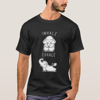 Funny Elephant Inhale Exhale Yoga Fitted V-Neck Tシャツ