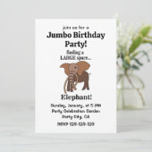 Funny Elephant Jumbo Birthday Party 招待状 (スタンド正面)