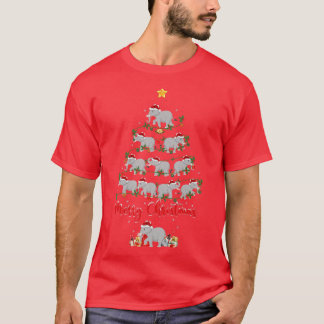 Funny Elephant Lover Matching Santa Elephant Chris Tシャツ