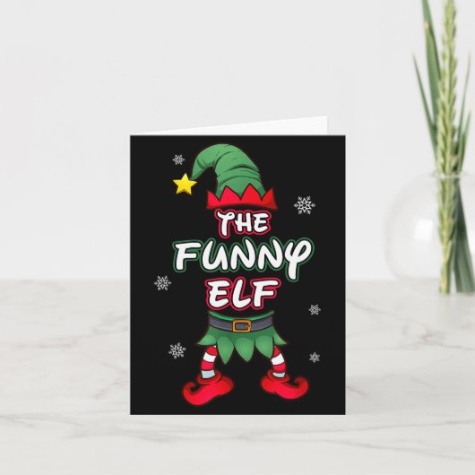 Funny Elf Christmas Pajamas Pjs Matching Family Gr カード (正面)