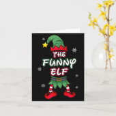 Funny Elf Christmas Pajamas Pjs Matching Family Gr カード (黄色い花)