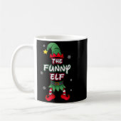 Funny Elf Christmas Pajamas Pjs Matching Family Gr コーヒーマグカップ (左)