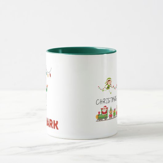 Funny elf coffee mug with your customizable face マグカップ (中央)